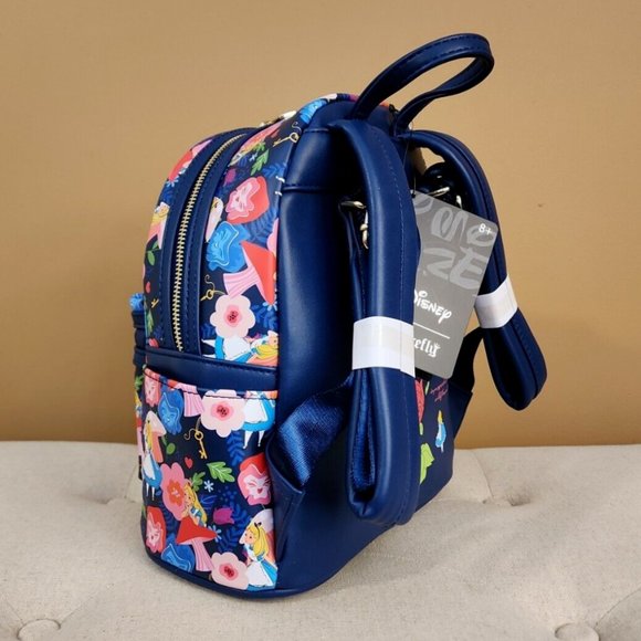 Loungefly Disney Alice In Wonderland Golden Afternoon Wild Flower Backpack NEW - Picture 8 of 13